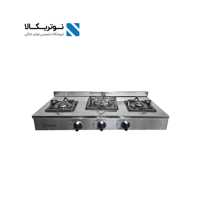 اجاق گاز 3شعله بریموند مدل 333 با ترموکوبل جنس بدنه استیل